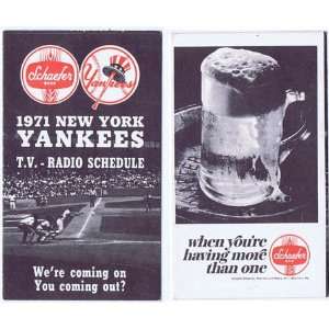 1971 New York Yankees 1971 Official Schedule   Sports Memorabilia 