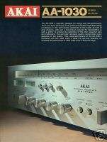 Akai AA 1030 Stereo Receiver Brochure 1970s  