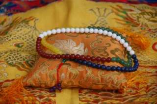 FIVE WISDOM BUDDHA MALA 108 FIVE COLOR STONE MALA BEADS FOR MEDITATION 