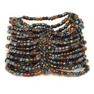  Women bead brown purple black shiny designer bracelet by 