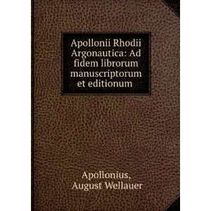   manuscriptorum et editionum . August Wellauer Apollonius Books
