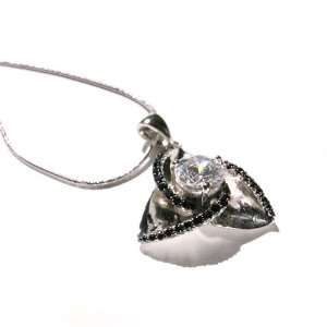 Silver Flower with Stone Pendant: Jewelry