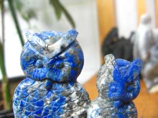 Lovely Handmade Carved Lapis Lazuli Owl Statue,Gem  