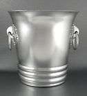 Vintage French Nickel Aluminum Champagne Ice Bucket, Grape Leaves 