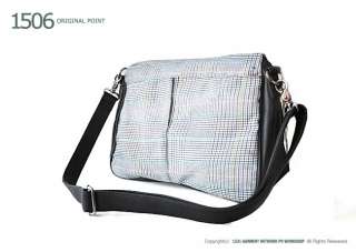 NWT Mens Premium Stylish PU Leather Grid Casual Bag  