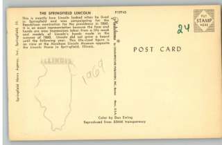 Postcard..Abraham Lincoln Museum Wax Figure..Springfield,Illinois/IL 