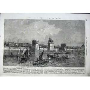  1863 Steam Boat Landing Pier Yachts Boats Bazalgette