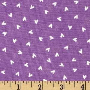   Time For Fairies Hearts Purple Fabric By The Yard Arts, Crafts