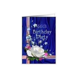 66th Birthday Party Invitation White Rose Card: Toys 
