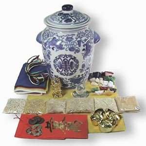  Lucky Wealth Vase Set   6  Feng Shui enhancer for 