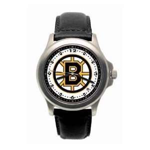   Bruins Mens Rookie League Leather Strap Watch: Sports & Outdoors