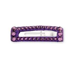  purple rhinestone rectangle barrette Beauty