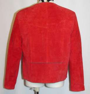 RED LEATHER German Western Embroidered JACKET Coat 10 M  