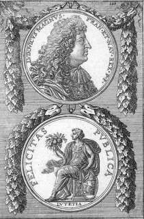 FRANCE LOUIS XIV. Portrait. Mallet.Antique Print. 1683  