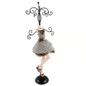   Retro Plaid Dress Jewelry Tree Stand Brown 15 Inches: Home & Kitchen