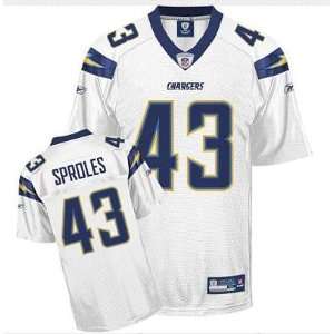 Darren Sproles #43 San Diego Chargers Replica NFL Jersey White Size 48 