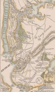 Battle Long Island New York 1776 Rev War Map Pub 1858  