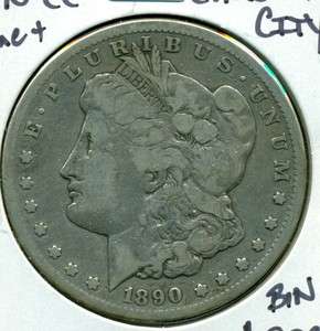 1890 CC CARSON CITY Morgan Silver Dollar   FINE+  