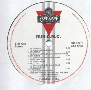 Run DMC Raising Hell LP NM Canada London 830 377 1  