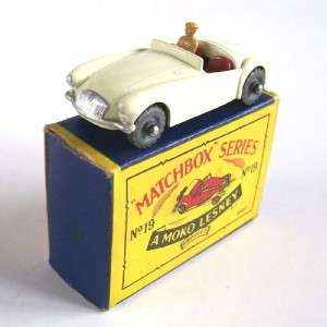 MATCHBOX MOKO LESNEY 19b MG MGA SPORTS CAR, 1958, RARE  