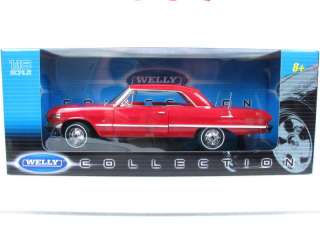 WELLY 1963 Chevy Impala SS 1/18 DIECAST CAR red  