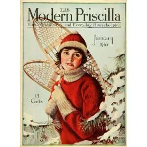  1918 Cover Modern Priscilla Magazine Woman Portrait Snow 