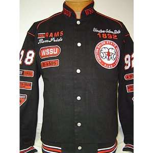   WSSU Rams Heavyweight Cotton Racing Style Snap up jacket!: Sports