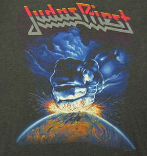   PRIEST Ram It Down t shirt L 1988 Metal distressed concert rock  