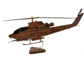 AH 1 AH 1F COBRA ARMY HELICOPTER MAHOGANY WOOD MODEL  