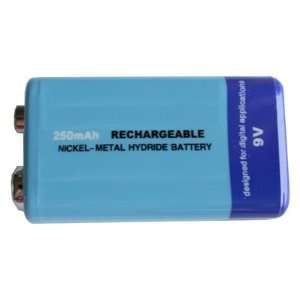  9 Volt 250 mAh NiMH Rechargeable Battery: Electronics