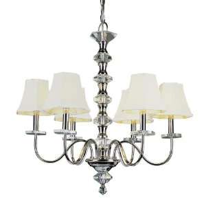 TransGlobe Lighting Chandeliers 9386 6 Lt Crystal Chandelier W Wh 
