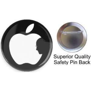  Steve Jobs Profile Logo 1.5 Pin back Button Made in USA 