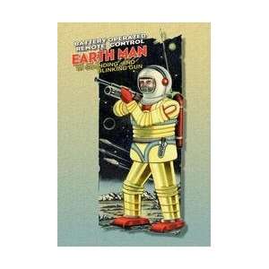  Battery Operated Earth Man 12x18 Giclee on canvas