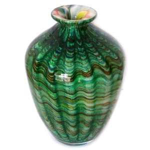   Hand Blown Murano Art Glass Vase with Certificate A37: Home & Kitchen