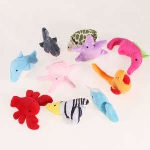  10 Pcs Velvet Sea Animals Finger Puppets Set: Toys & Games