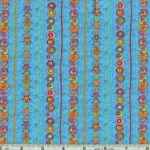  45 Wide Lucky Charms Stripe Turquoise Fabric By The Yard 