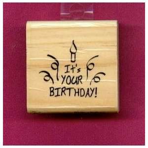   Your Birthday Rubber Stamp on 2x2 Wood Block Arts, Crafts & Sewing