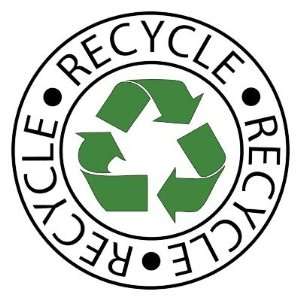  Recycle Green Center Logo Round Stickers: Arts, Crafts 