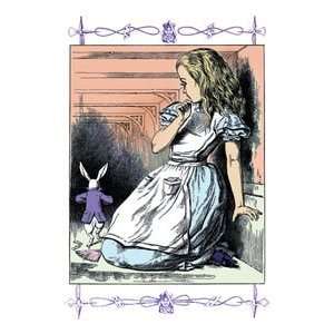 Alice in Wonderland Alice Watches the White Rabbit   Paper Poster (18 