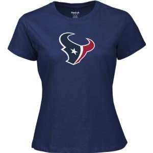  Houston Texans Womens Navy Logo Premier Too Tee: Sports 