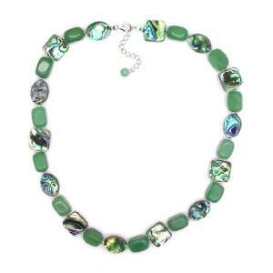   Ocean Sterling Silver Abalone & Green Aventurine Necklace Jewelry