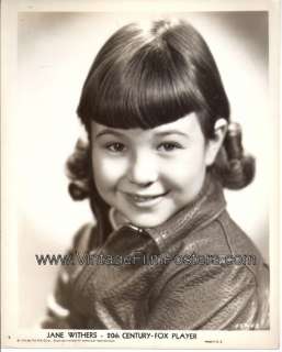 JANE WITHERS, 1935 adorable Portrait Still, CHILD STAR  