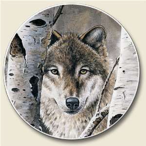 Grey Wolf Wolves Absorbent Stone Auto Coaster Car Nu:  