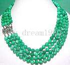BEAUTIFUL 4 STRANDS 8MM GREEN JADE NECKLACE