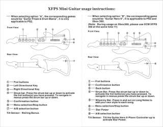 XCM XFPS Mini Guitar Controller for Xbox 360 PS2  