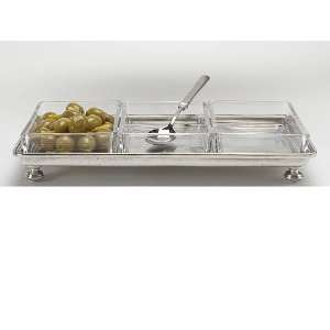  Match Pewter Footed Crudite Tray