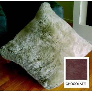  Sheepskin Longwool Floor Cushion (Chocolate) (24 x 24 