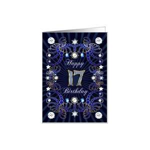  17th Birthday card, Diamonds and Jewels effect Card Toys 