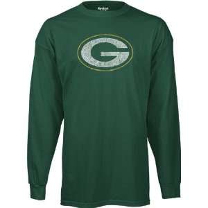  Reebok Green Bay Packers Green Faded Logo Long Sleeve T 