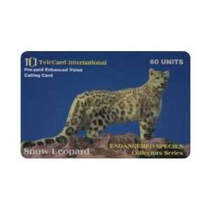   Card 60u Snow Leopard Cat Endangered Animal Species Collectors Series